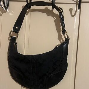 Coach Black Signature Hobo Bag